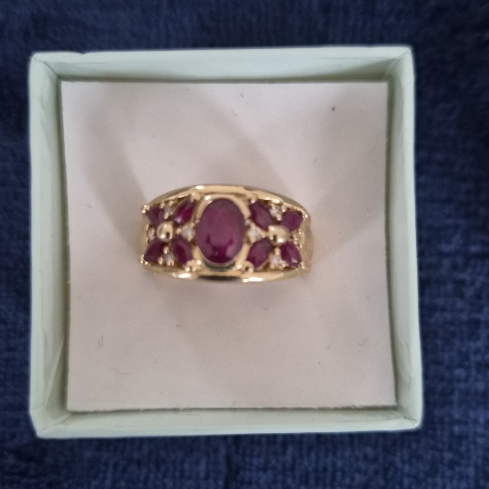 Ross-Simons 10k Gold Ring With Ruby Gemstones - image 2